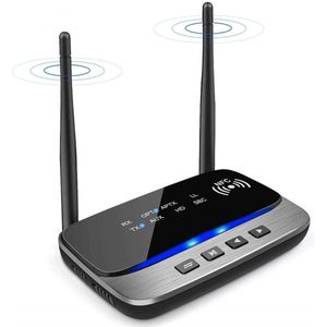 DrPhone SKYLINK MEGA4 – 3 in 1 Bluetooth 5.0 Audio Adapter - Bluetooth Multi Point - Bluetooth Zender/Ontvanger / - AptX/RX/TX/Bypass /SPDIF/Aux 3.5mm - Dual Antenna - NFC – Dual link - Zwart