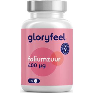 gloryfeel - Foliumzuur - 400 tabletten (13 maanden) - 400 µg pure foliumzuur per tablet - Zwangerschap & Immuunsysteem*