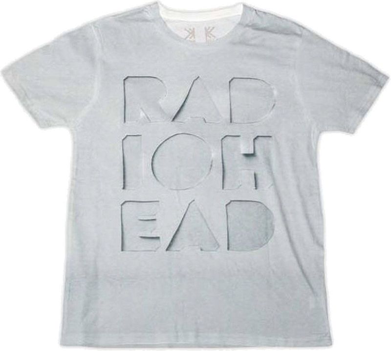 Official Radiohead - T-shirt - Grijs - Unisex - 100% Gekamd Biologisch Katoen