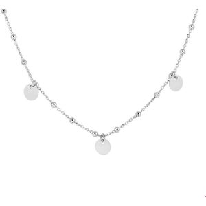 Zilver Gerhodineerde Collier rondjes 2 1330337
