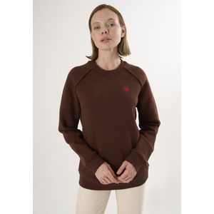 Felix Hardy Basic Sweatshirt Ronde Hals Katoen Dames Bruin - M