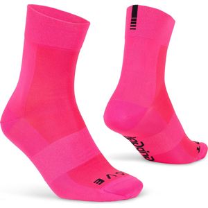 GripGrab - Lightweight SL Performance Zomer Fietssokken 1 Paar Coolmax Wielersport Sokken Regular Cut - Roze Hi-Vis - Unisex - Maat M (41-44)