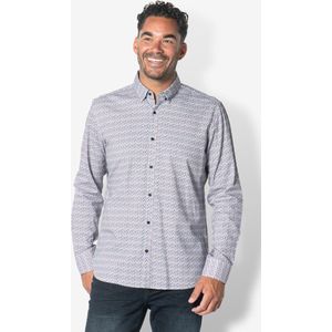 Twinlife Heren Shirt Print Geweven - Overhemd - Comfortabel - Regular Fit - Wit - 3XL