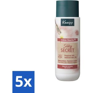 5 x Kneipp - Douchecrème - Silky Secret - 200 ml - Douchecrème - Zijdezacht - Huidverzorging - Melkproteïnen - Zijdeboombloem