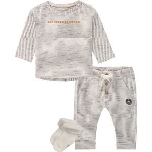 Noppies - Kledingset - Unisex - 3 delig - Broek Hospet Ebony Atriped - Shirt Hofu - 1 paar sokjes - Maat 74