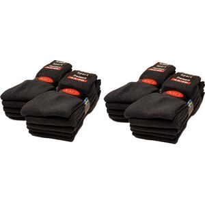 sportsokken werksokken tennissokken (20 paar antraciet) 43/46