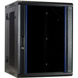 DSIT - 15U Wandkast - Serverbehuizing - 600x600x770mm - Kantelbaar met Glazen Deur en Geperforeerde Zijwanden