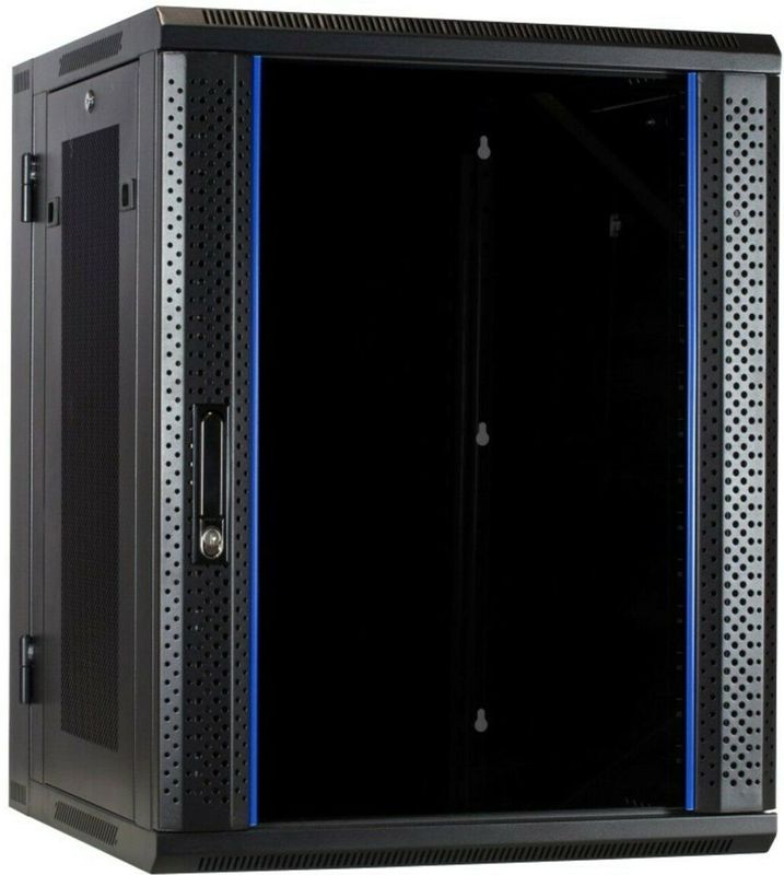 DSIT - 15U Wandkast - Serverbehuizing - 600x600x770mm - Kantelbaar met Glazen Deur en Geperforeerde Zijwanden