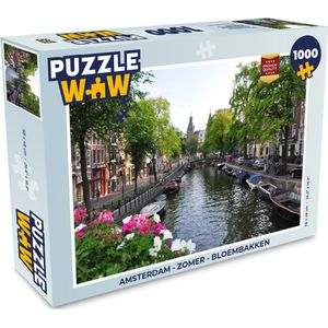 Puzzel Amsterdam - Zomer - Bloembakken - Legpuzzel - Puzzel 1000 stukjes volwassenen
