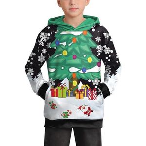 Kinderkersttrui met capuchon en lange mouwen voor 6-14 jaar