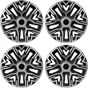 Universele wieldoppen 14'' NRM The Best Bicolor zilver/zwart 4 stuks