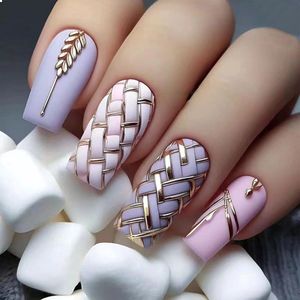 Pack of 24 Shiny False Nails - Persoonlijke Nagels - Druk op Nagels