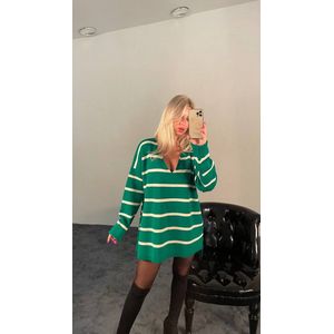 Oversized trui/sirmaza/ronde hals/groen