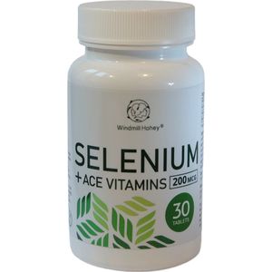 Selenium 200 MCG met Vitamin A C E - Antioxidant properties, Immune system, Thyroid function, 30 tablets, Windmill Hohey,the Netherlands