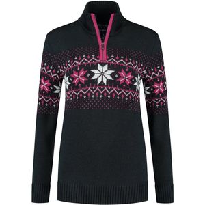 John Brillant Noorse dames trui Fargerik - fijn gebreid - Merino wol - zwart