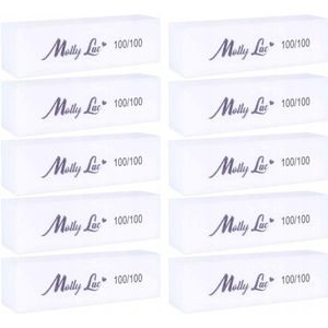 10x Nagelvijl Blok Wit 100/100 - Professioneel Polijsten
