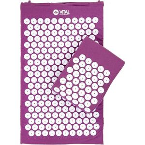 Acupressuurset Vital - Acupressuurmat - Aubergine - 74 x 44 cm - Inclusief Kussen en Tas