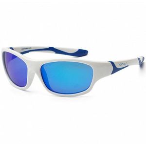 KOOLSUN® Sport - kinder zonnebril - Wit Koningsblauw - 3-8 jaar - UV400 - Categorie 3