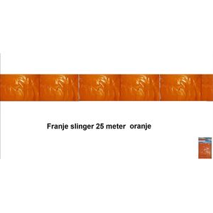 Franje slinger oranje 25 meter - thema feest EK WK Koningsdag versiering slinger festival weerbestendig thema feest Holland