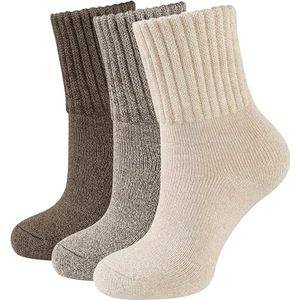 3 paar Sokken - Warme Wintersokken Dames - Sokken Dames - Huissokken - Warme Sokken Dames - Warme Fuzzy Fleece Sokken - Warm houden - Pluche en comfortabel - Veelkleurig - One Size