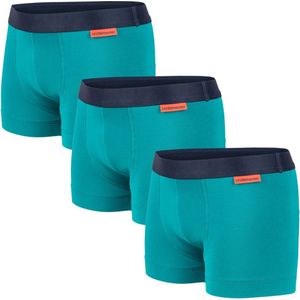 Undiemeister Korte Boxershort Jongens - Aurora Sky (Cyaan) - 3-Pack - Mellowood Tencel - Ademend, Anti-Bacterieel & Naadloos Ondergoed - Maat 140-148