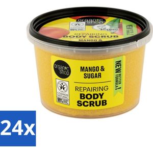 Organic Shop - Organic Mango & Sugar Body Scrub - Peeling en Geur - 250 ml - Voordeelverpakking - 24 stuks