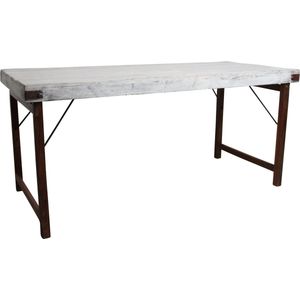 Raw Materials - Inklapbare eettafel - Gerecycled hout - Wit - 160 cm