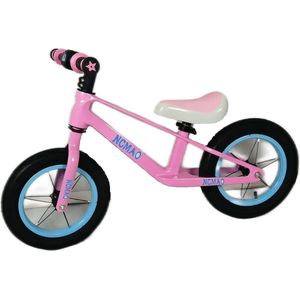 Loopfiets-kindersportbalans fiets-Fiets zonder pedaal-competitieve kindersportbalans fiets-12 inch-voor kinderen van 2 3 4 5 6 7 jaar voor jongens en meisjes-Verstelbare stoel-Luchtbanden-Comfortabel en zeer licht-Zwart en Roze