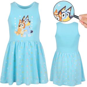 Bluey Bingo katoenen zomerjurkje voor meisjes, mouwloos, 100% KATOEN