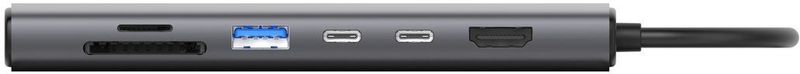 Sitecom - 6 in 1 USB-C Multiport Hub - Ethernet - SD + MicroSD 18 MB/sec - HDMI - USB-C - USB-A - 10Gbps