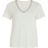VILA Shirt 'NOEL'  goudgeel / wit