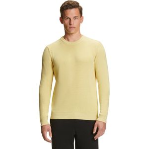 FALKE Basic Crew Neck Cotton Structure elegante klassieker katoen trui heren geel - maat XXL