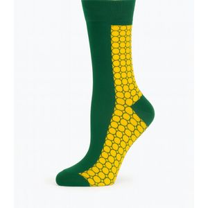 60 Pines - Grappige Geel-Groene Maïssokken – Comfortabel & Uniek Design Sokken – Maat 35-43 – Unisex Cadeau Idee