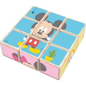 Disney Blokkenpuzzel Mickey Mouse Junior 21 Cm Hout 9-delig