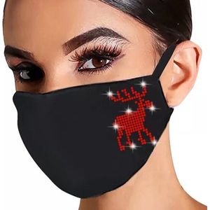 Mondkapje voor Winter  ""Rendier met rode steentjes wasbaar