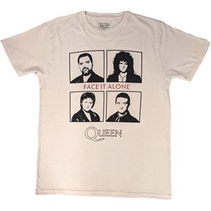 Queen - Face It Alone Squares Heren T-shirt - M - Creme