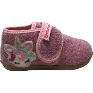 Naturino - Vanisa - Mt 23 - velcro eenhoorn bling bling velvet pantoffel- Roze