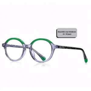 BLŪR Amsterdam - Kids (4 - 14 jaar) - Zebra Green - Blue Light Glasses - Computerbril - Unisex - Blue Light Bril - Blauw Licht Bril