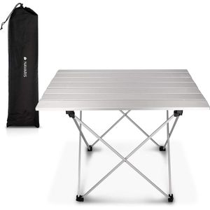 ampingtafel - Inklapbaar campingtafeltje van aluminium - Opvouwbare tafel inclusief draagtas - Picknicktafel - Zilver