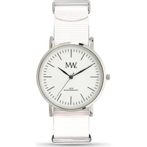 Meyewatch Nato Flat Style horloge SR incl. verwisselbare canvas band in kleur off-white
