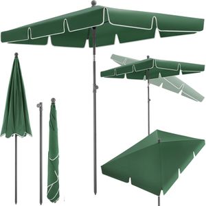 tectake® - Parasol rechthoekig - Kantelbaar en in hoogte verstelbaar - LxBxH: ca. 200x125x235cm - groen