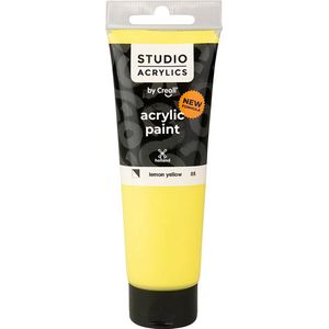 Acrylverf - Geel Lemon Yellow (#050) - Semi Dekkend - Creall Studio - 120ml - 1 fles
