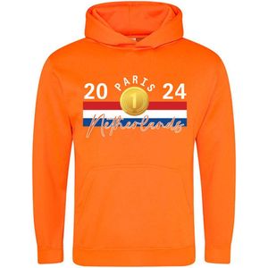 Nederland 2024 Oranje Hoodie - sport - atletiek - hardlopen - parijs - goud - holland - unisex - trui - sweater - capuchon