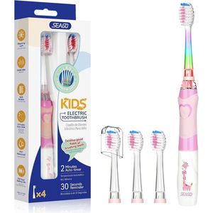 Elektrische Tandenborstel voor Kinderen met Intelligente Timer en Gekleurd Licht - 4 Zachte Borstelkoppen