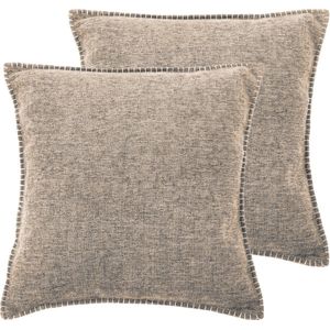 Tiseco Home Studio - Kussen DAMIAN (gevuld) - SET/2 - 100% polyester - Vierkant - 45x45 cm - Taupe