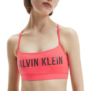 Calvin Klein Low Support Sportbeha - Maat L - Vrouwen - Roze/Rood - Zwart