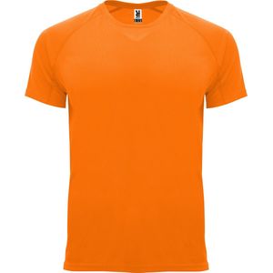 Fluorescent Oranje kinder unisex sportshirt korte mouwen Bahrain merk Roly 4 jaar 98-104