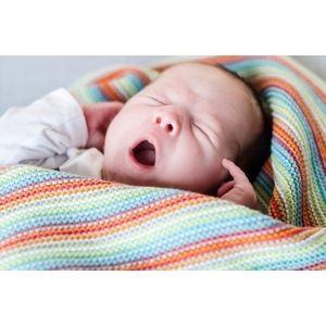 Tis Lifestyle - Deken - Wieg - Wit/Groen/Blauw - Fabel Tekening