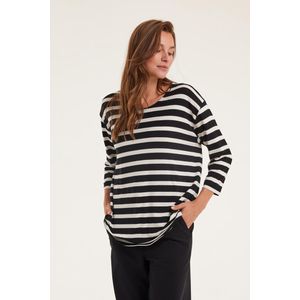 DIDI Dames Loose tee 3/4 Stripey Black maat 40