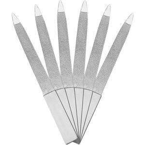 Thelau - 6-Delige Set Dubbelzijdige Nagelvijl van Roestvrij Staal voor Vingernagels - Multifunctionele Klauw Buffer met Ergonomisch Handvat